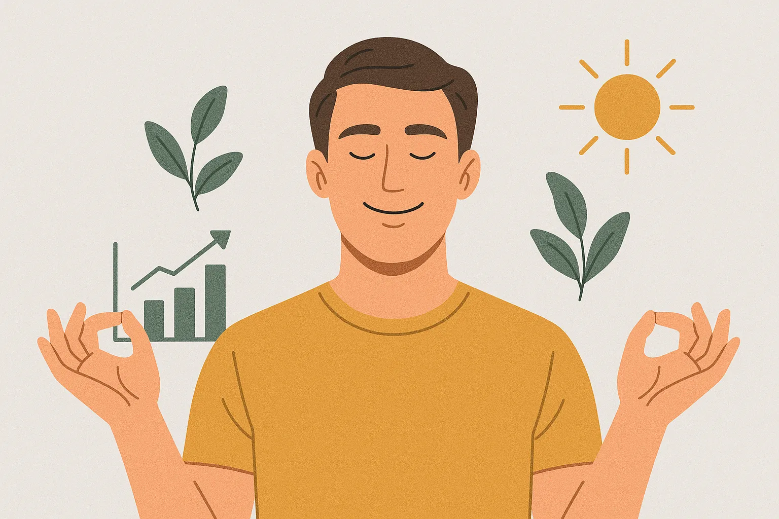 Beneficios comprobados para la salud masculina. Hombre relajado y sonriente, representando los beneficios para la salud y el bienestar de la masturbación.