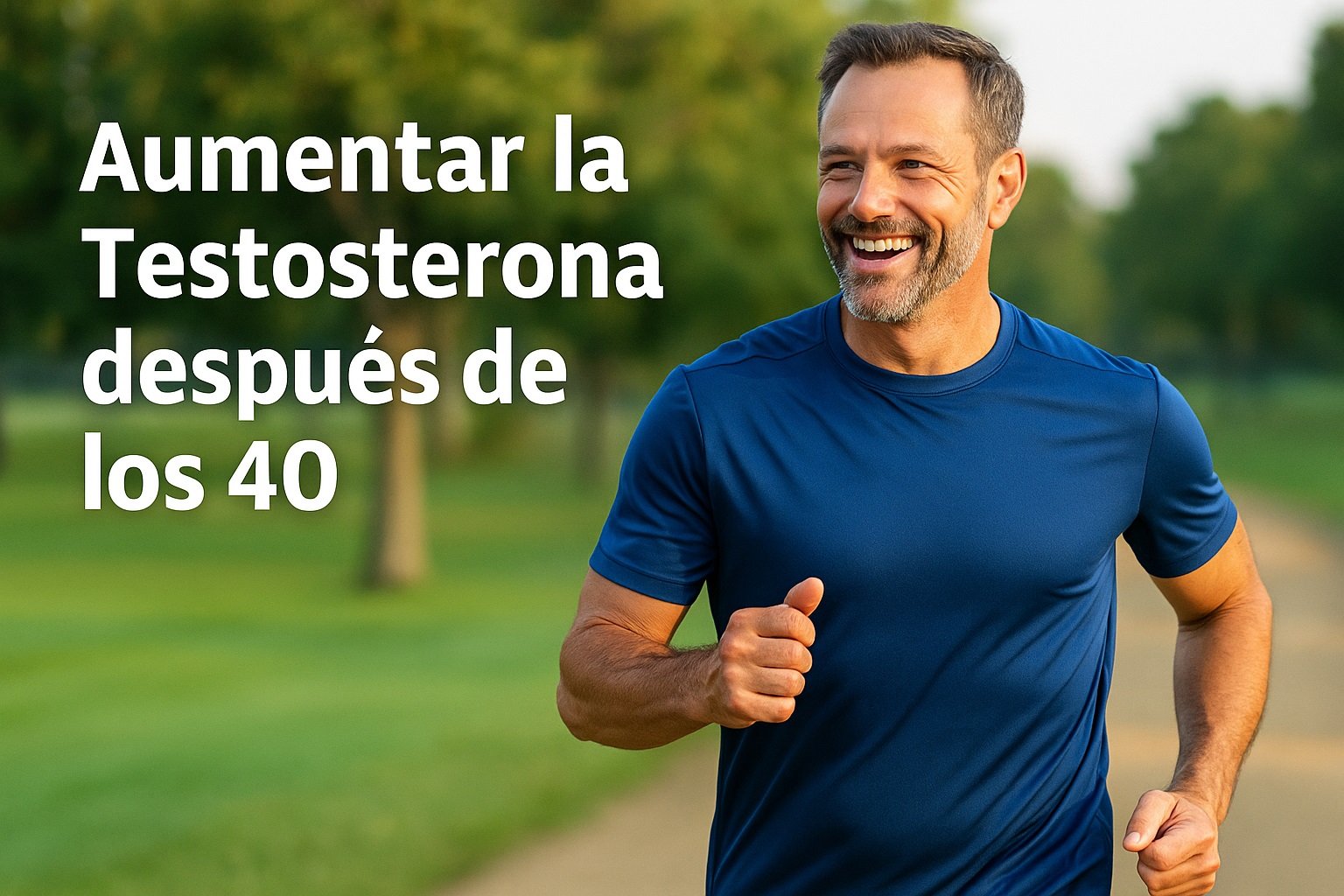 Hombre de más de 40 años lleno de vitalidad, representando cómo aumentar la testosterona naturalmente.